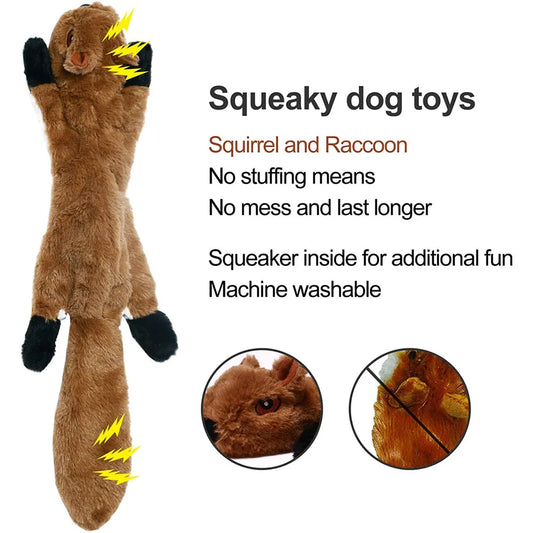 Funny Simulated Animal No-Stuffing Dog Toy with Squeakers – Durable Stuffingless Plush Chew Toy & Crinkle Pet Toy