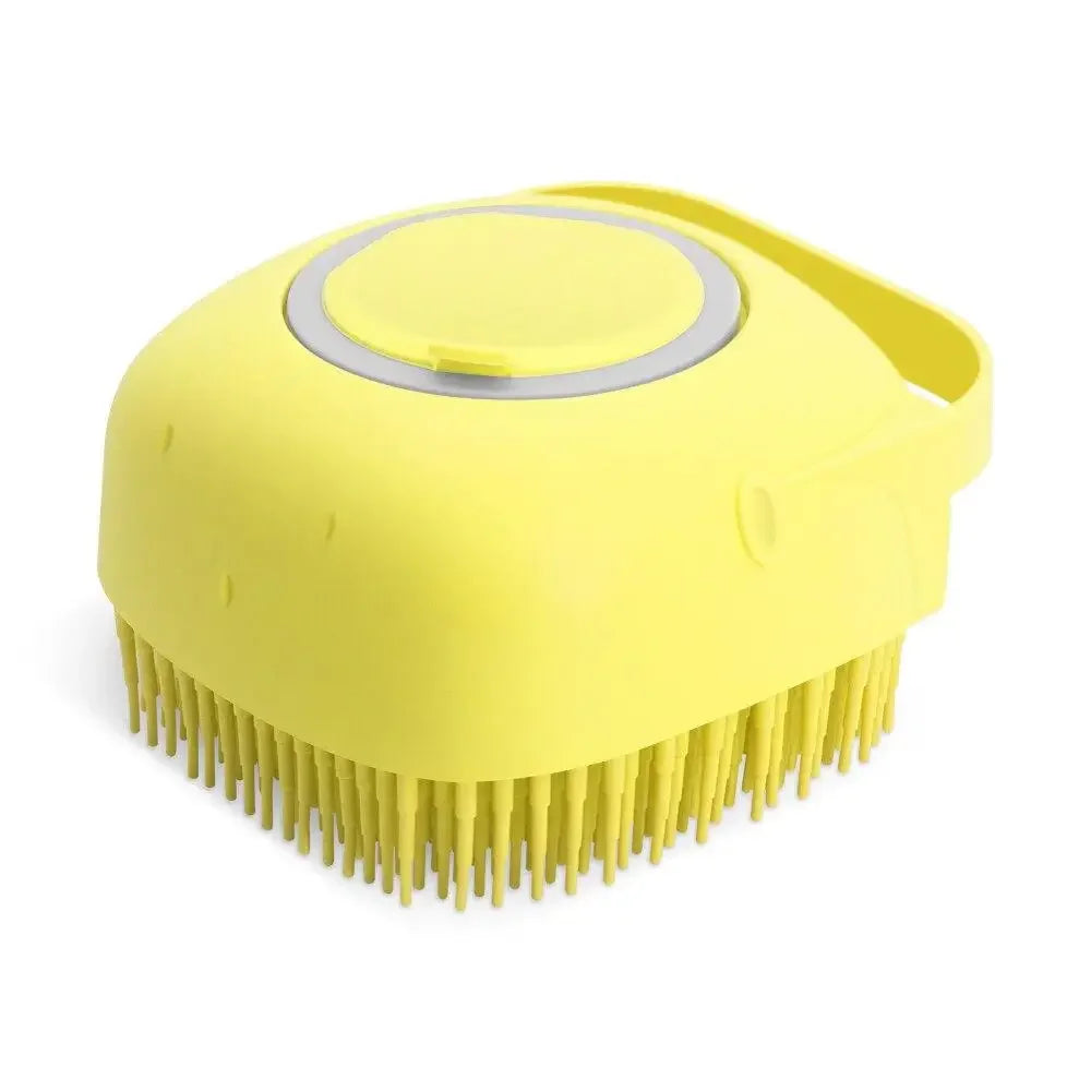 Pet Dog Shampoo Brush & Massage Comb | Soft Silicone Grooming Scrubber for Dogs & Cats