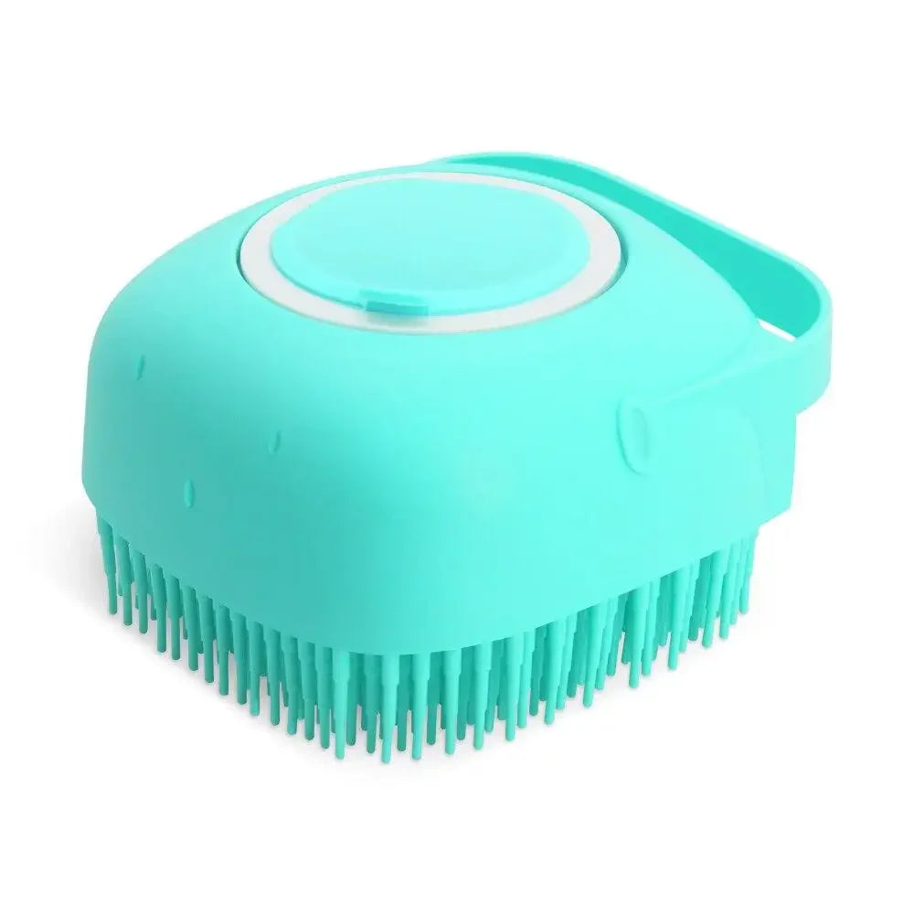 Pet Dog Shampoo Brush & Massage Comb | Soft Silicone Grooming Scrubber for Dogs & Cats