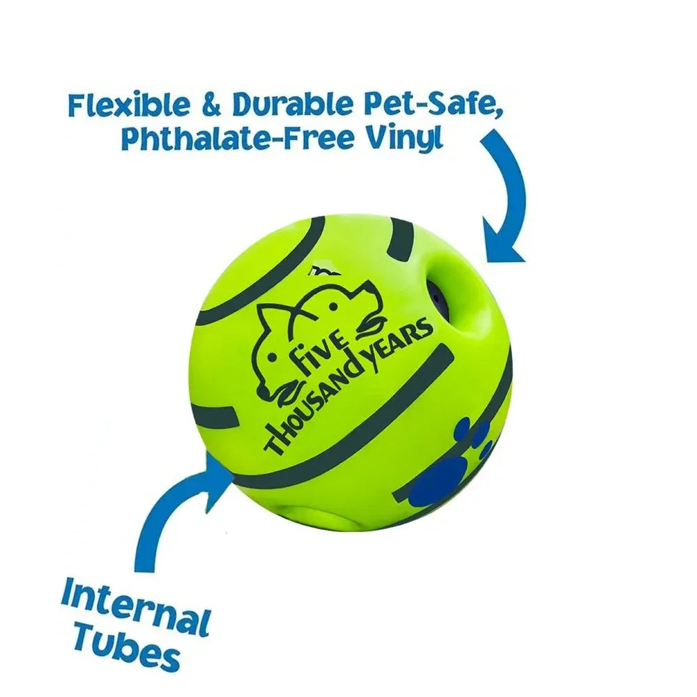 Interactive Wobble Wag Giggle Ball – No-Battery Squeaky Dog Toy for All Sizes Balls for Dog IQ Training