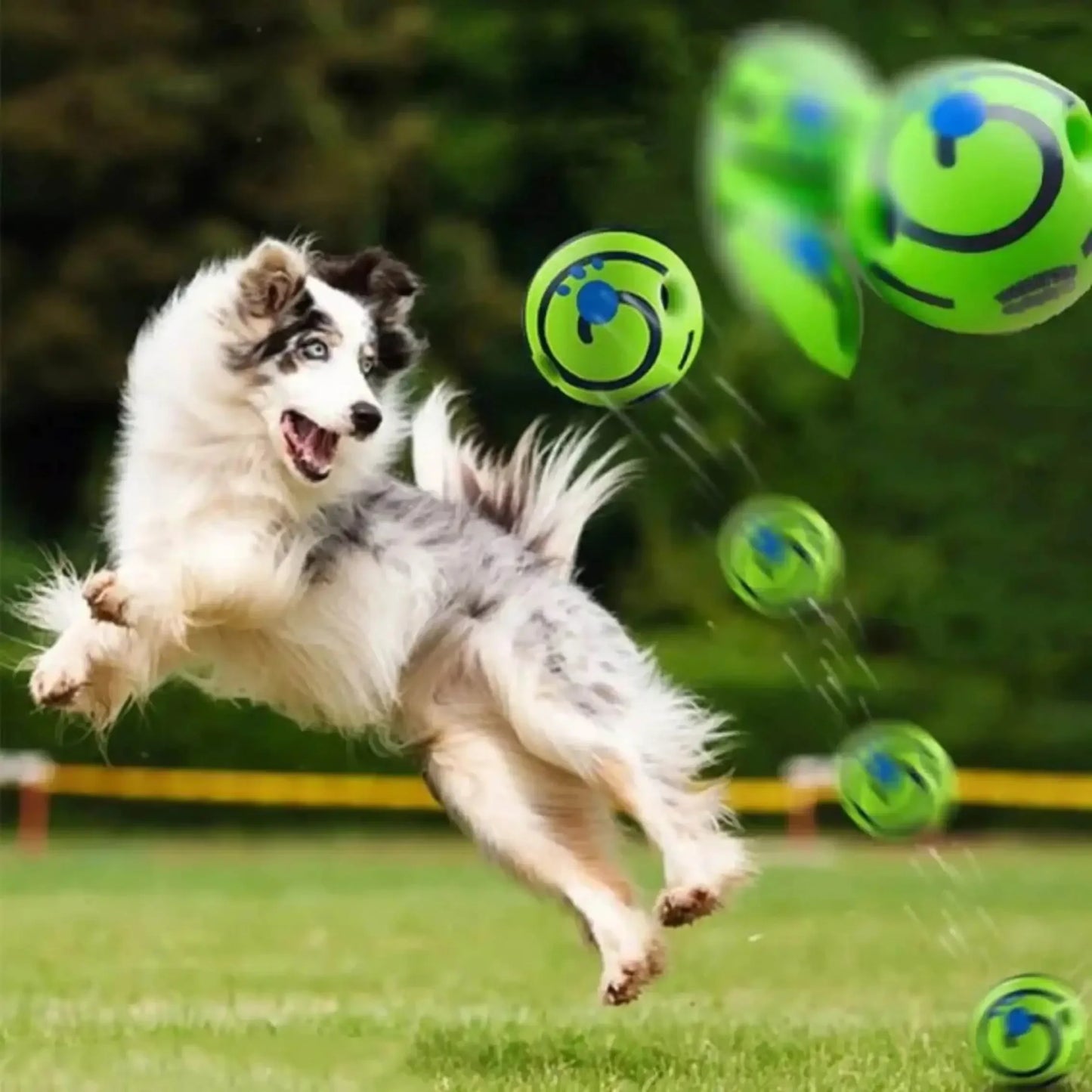 Interactive Wobble Wag Giggle Ball – No-Battery Squeaky Dog Toy for All Sizes Balls for Dog IQ Training