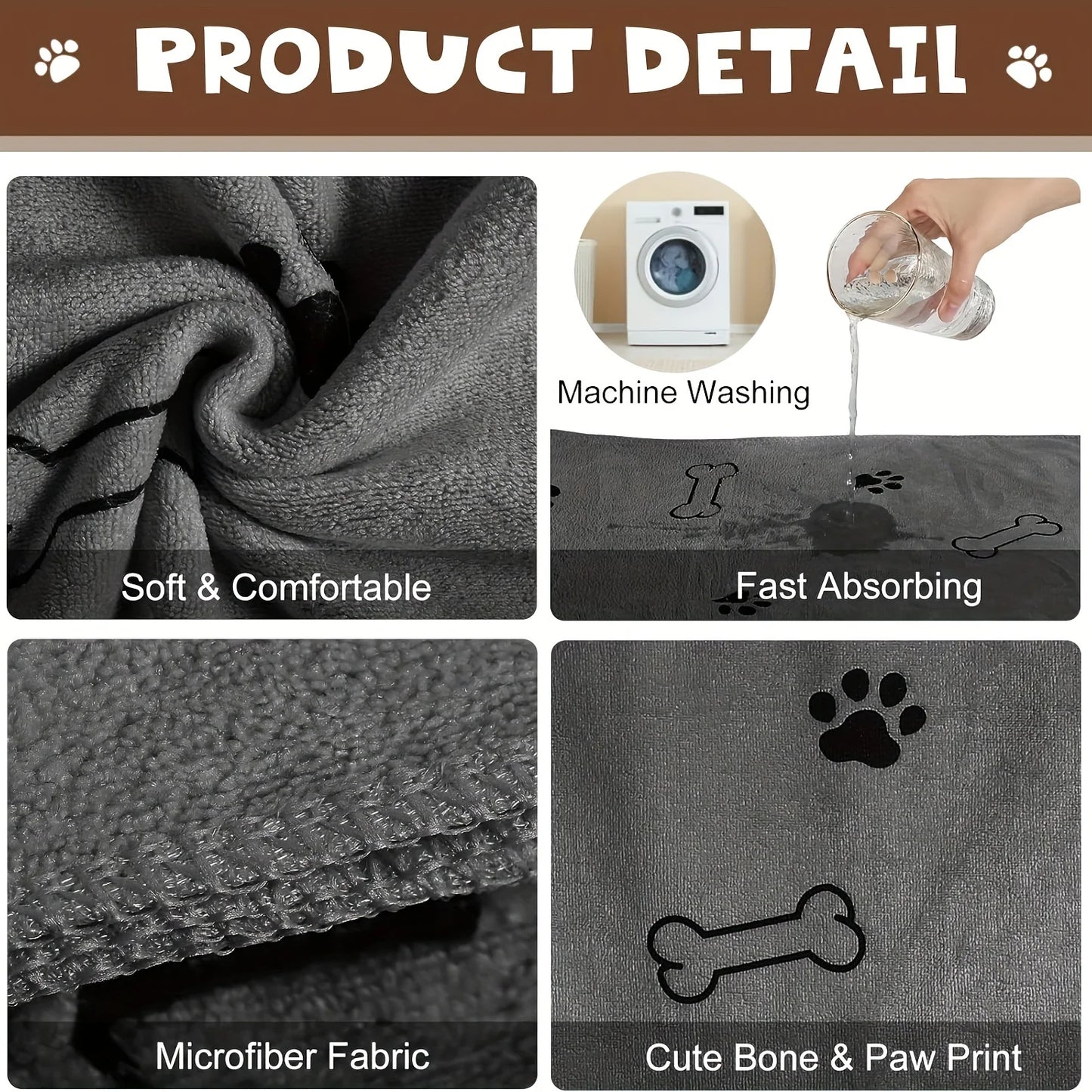 Ultra-Absorbent Microfiber Pet Towel – Quick-Drying Bath & Car Drying Cloth