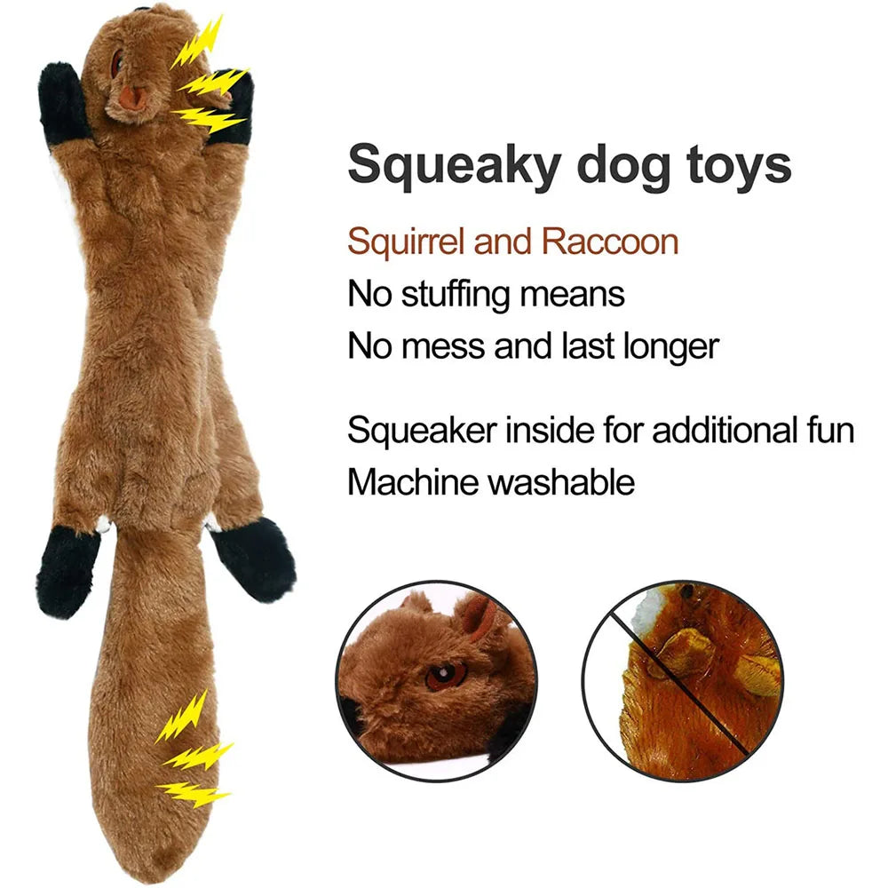 Funny Simulated Animal No-Stuffing Dog Toy with Squeakers – Durable Stuffingless Plush Chew Toy & Crinkle Pet Toy