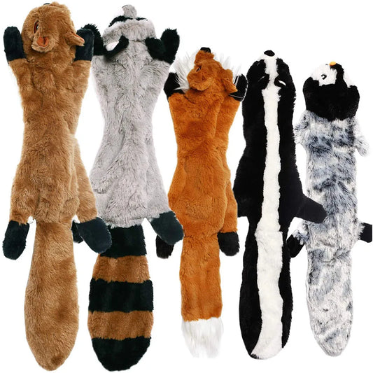 Funny Simulated Animal No-Stuffing Dog Toy with Squeakers – Durable Stuffingless Plush Chew Toy & Crinkle Pet Toy