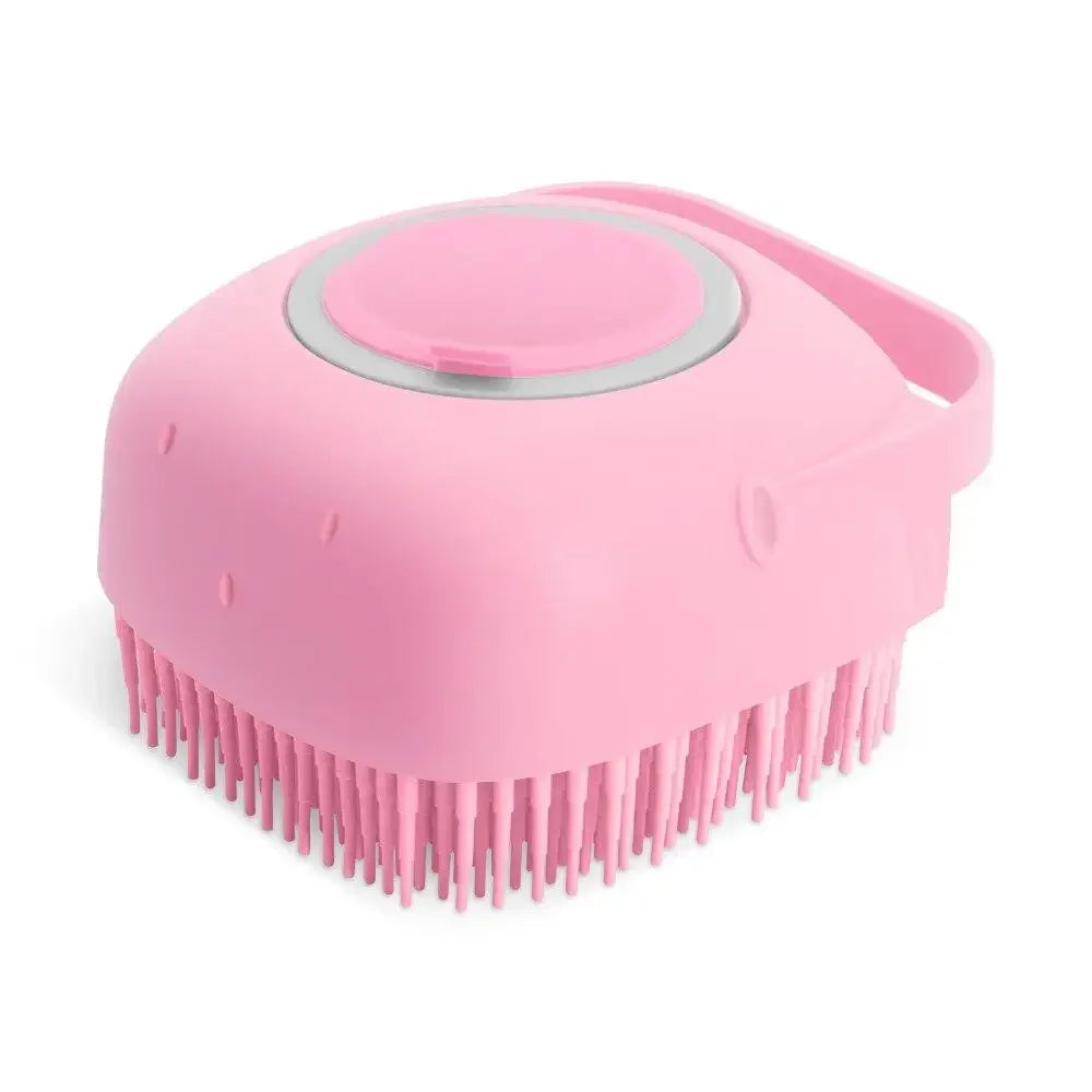 Pet Dog Shampoo Brush & Massage Comb | Soft Silicone Grooming Scrubber for Dogs & Cats