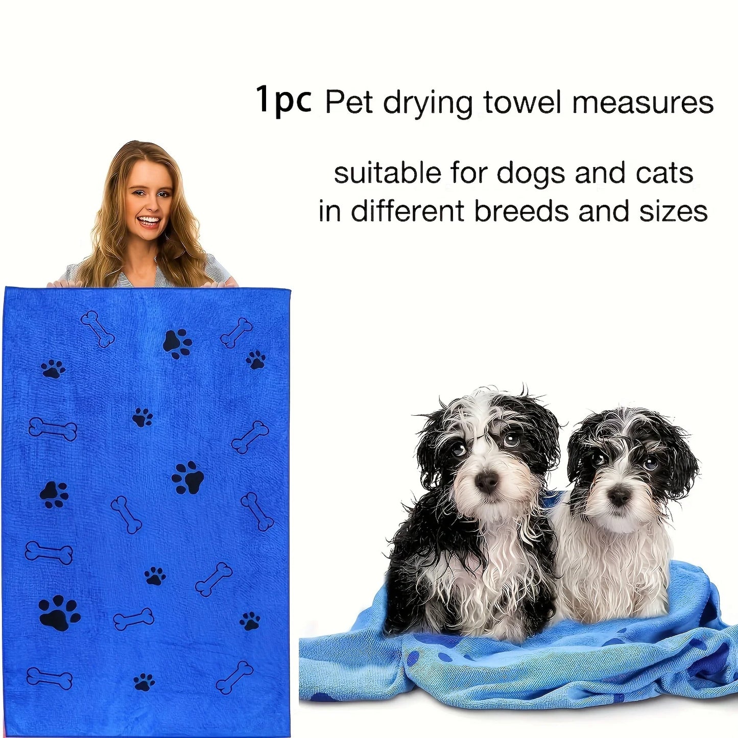 Ultra-Absorbent Microfiber Pet Towel – Quick-Drying Bath & Car Drying Cloth
